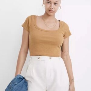Madewell Westville Cropped Top Size XS Color Sahara Sands